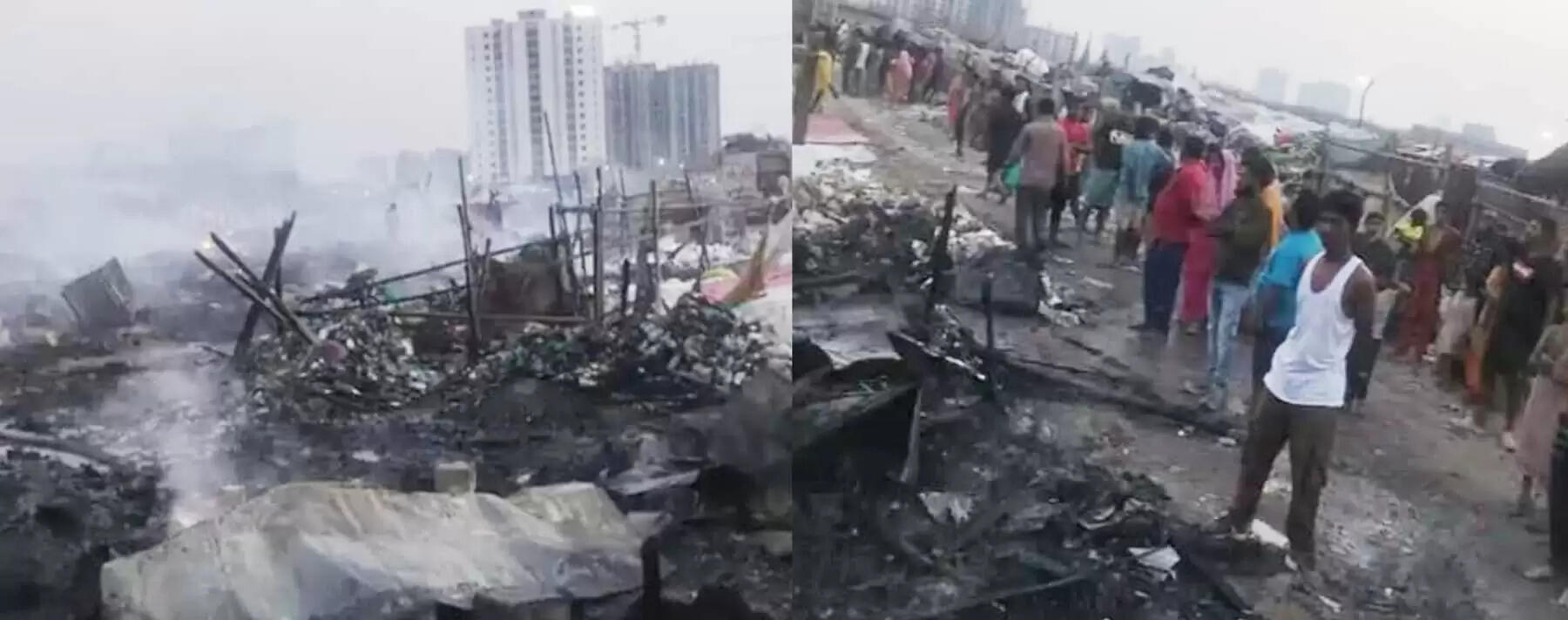 गुरुग्राम: सेक्टर-102 की झुग्गियों में लगी भीषण आग