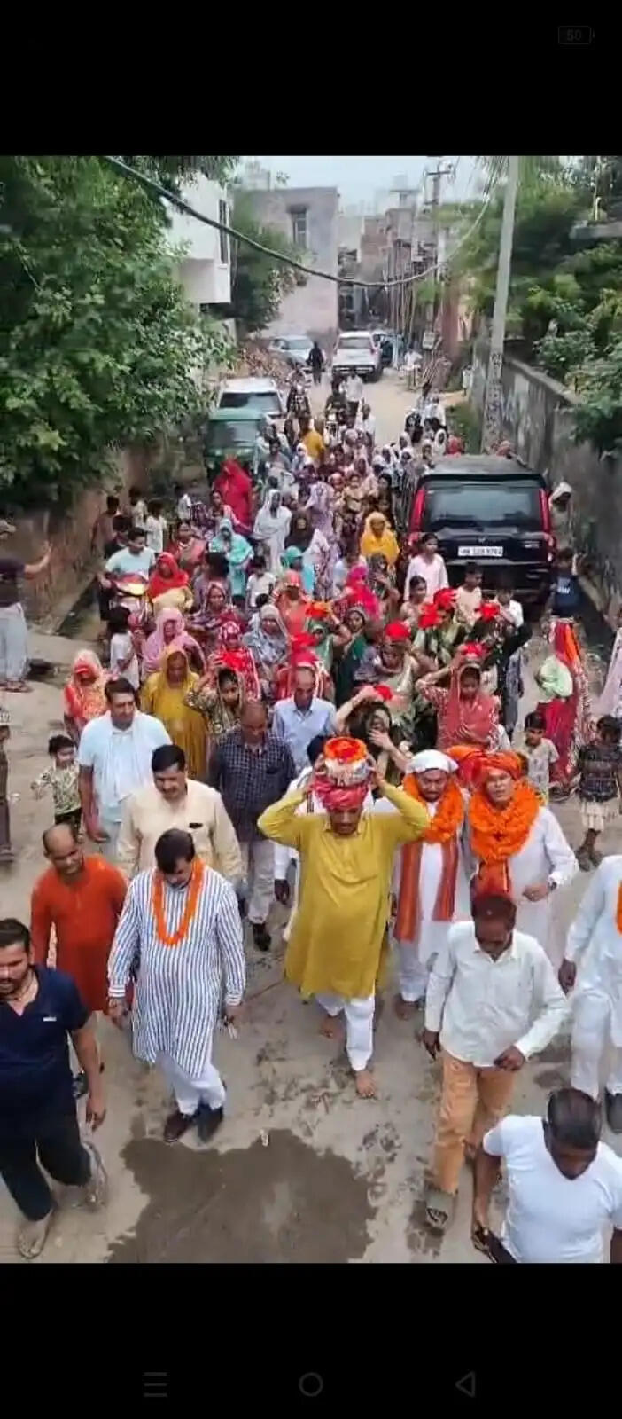 नूंह में धूमधाम से निकाली गई संत शिरोमणि गुरु रविदास कलश वंदन यात्रा