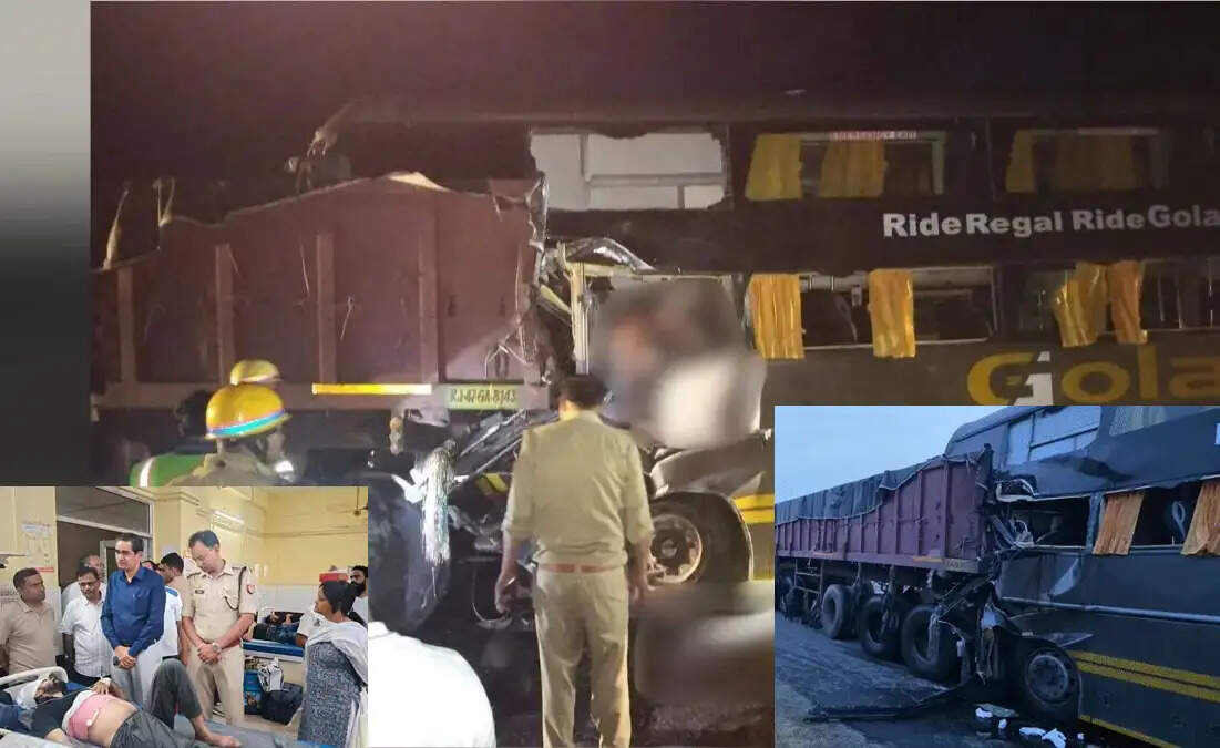 (अपडेट) यमुना एक्सप्रेस-वे पर ट्रेलर में घुसी प्राइवेट बस, चार की मौत