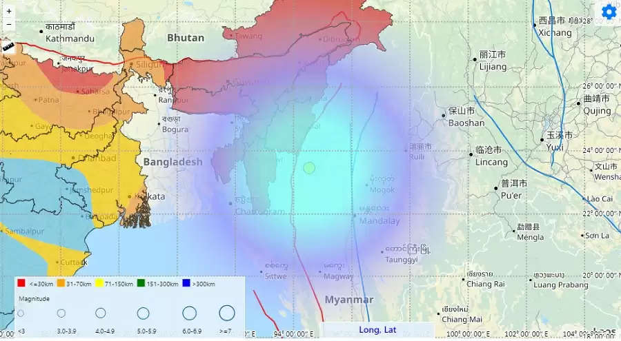 म्यांमार में 5.6 तीव्रता का भूकंप, पूर्वोत्तर के कई राज्य में रहा असर