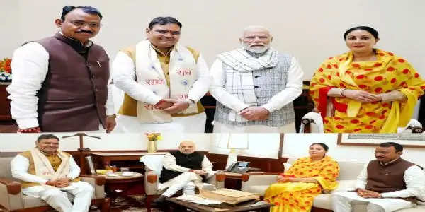 प्रधानमंत्री मोदी और गृहमंत्री शाह से मिले मुख्यमंत्री भजनलाल