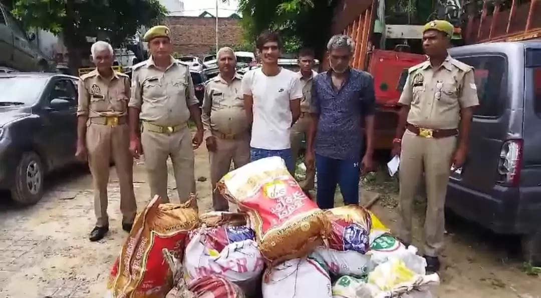 मथुरा : हाईवे पुलिस व एसटीएफ ने पकड़े दो अंतरराज्यीय गांजा तस्कर, 70 लाख कीमत का 240 किग्रा गांजा ट्रक से जब्त