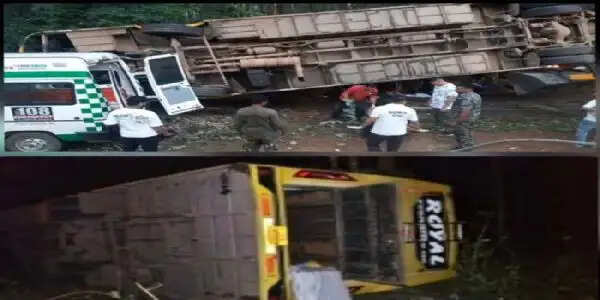 रायपुर से कोंटा जा रही यात्री बस बस्तर में पलटी, एक महिला की मौत , कई घायल