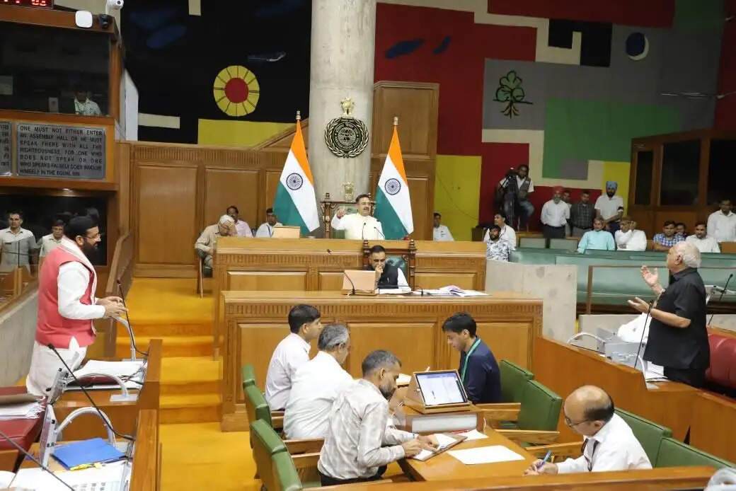हरियाणा&nbsp;विधानसभा में हंगामा: आठ कांग्रेस विधायक निलंबित, मार्शलों ने संभाला मोर्चा