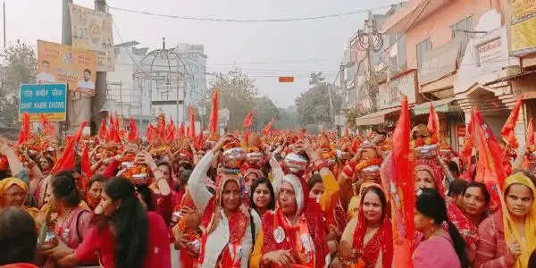 निमंत्रण के अक्षत लेकर निकली रथ यात्रा, राममयी हुआ गुरुग्राम