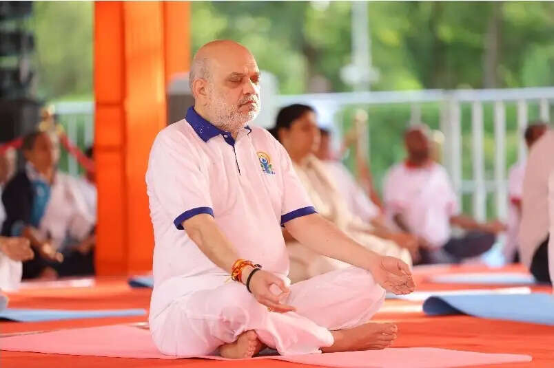 अंतरराष्ट्रीय योग दिवस पर शाह ने अहमदाबाद में किया योगाभ्यास