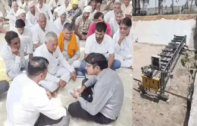 सोनीपत में नहर को पक्का करने के विरोध में किसानों का धरना शुरू,काम रूका