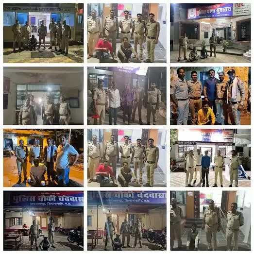 मंदसौर पुलिस ने एक रात में 210 वारंटी पकड़े, 2 हजार का इनामी बदमाश भी गिरफ्तार