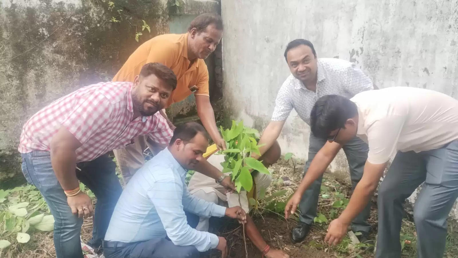 गायत्री परिवार के सदस्यों ने फलदार एवं छायादार पौधा लगाकर पर्यावरण संरक्षण का दिया संदेश