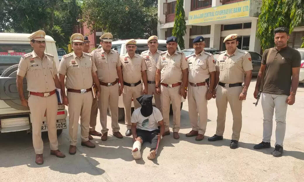 झज्जर: ईनामी बदमाश सागर उर्फ यमराज पुलिस मुठभेड़ में गिरफ्तार