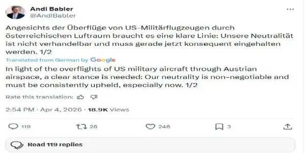 ऑस्ट्रिया किसी भी सैन्य टकराव का हिस्सा नहीं बनेगा : उप-चांसलर