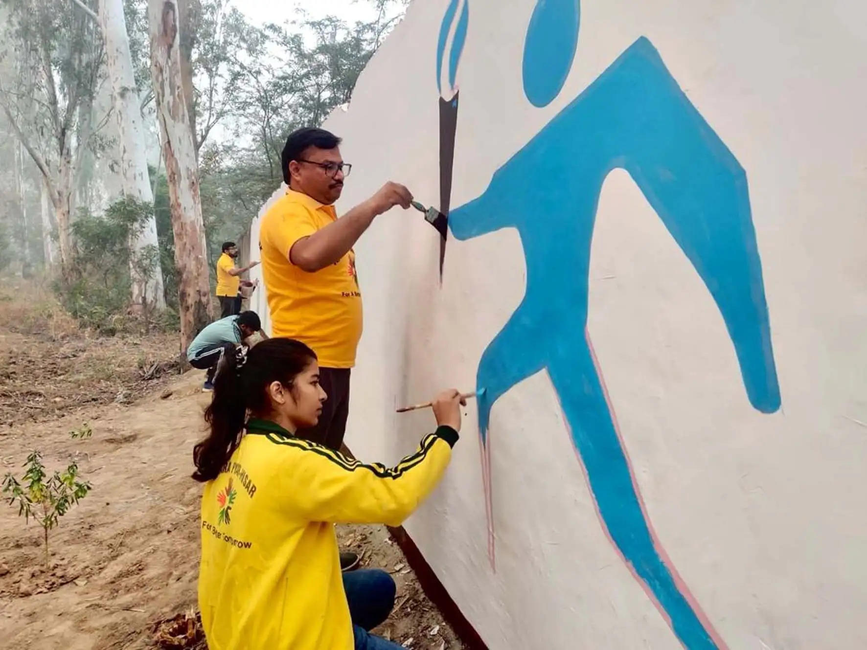 हिसार: खिलाड़ियों के पोर्ट्रेट से सजी एचएयू की दीवार बनी आकर्षण का केंद्र