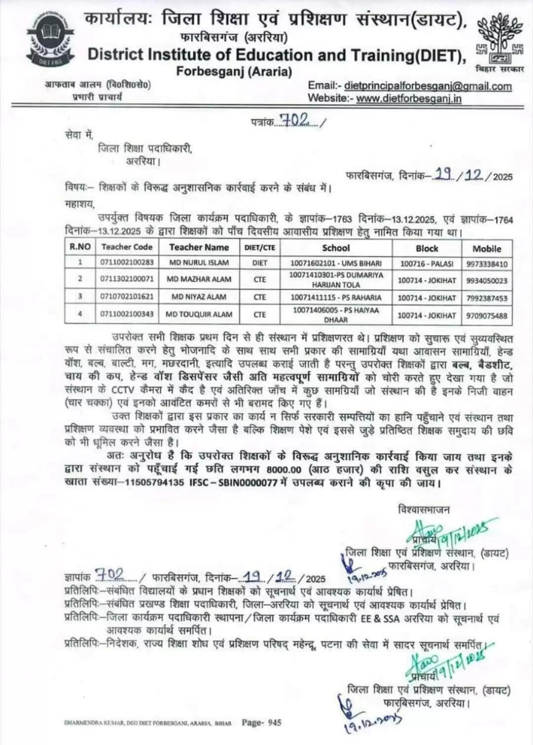 शिष्टाचार का पाठ पढ़ाने वाले शिक्षक का अशिष्ट आचरण सीसीटीवी में हुआ कैद