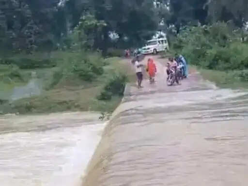 शहडोल में बारिश का असर: बरने नदी उफान पर, पुल के ऊपर बह रहा पानी; मध्य प्रदेश-छत्तीसगढ़ का रास्ता बंद