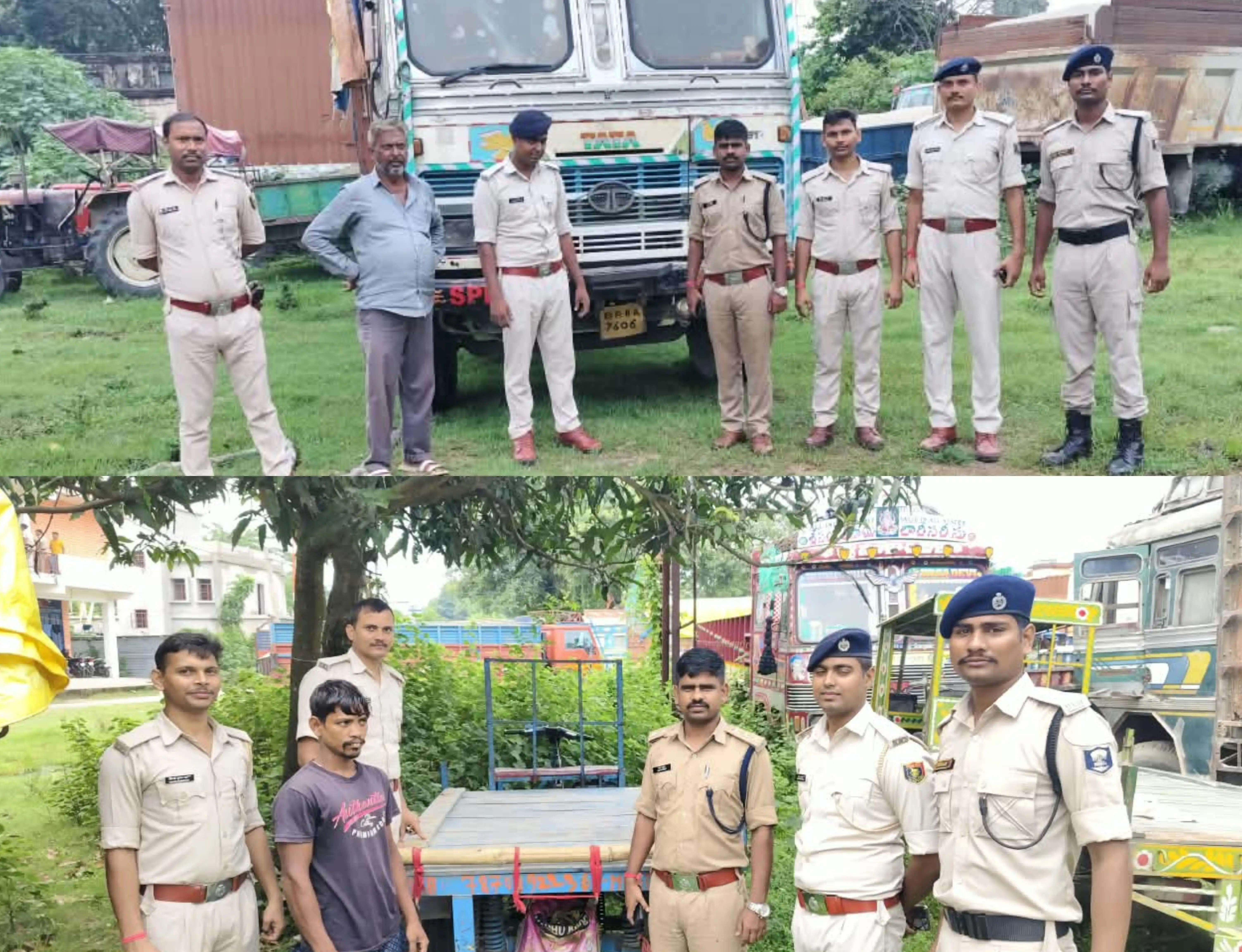 सड़क सुरक्षा अभियान में दो ट्रक समेत चार वाहन जब्त