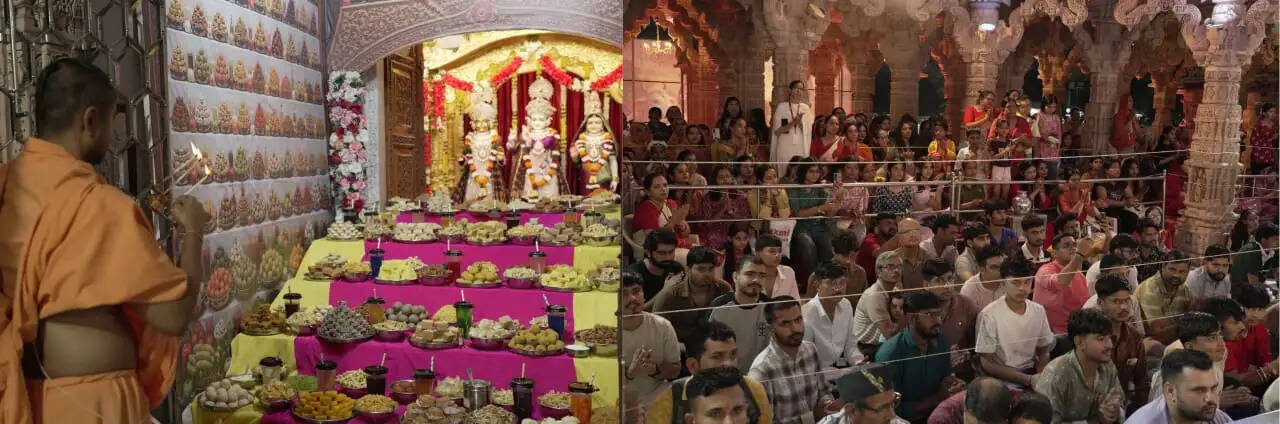 अक्षरधाम मंदिर में 15 हजार श्रद्धालुओं ने किए ठाकुरजी के दर्शन