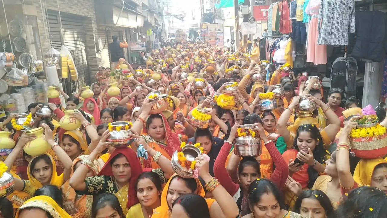 श्रीरामलला प्राण प्रतिष्ठा: धूमधाम से निकली अक्षत कलश भव्य शोभा यात्रा