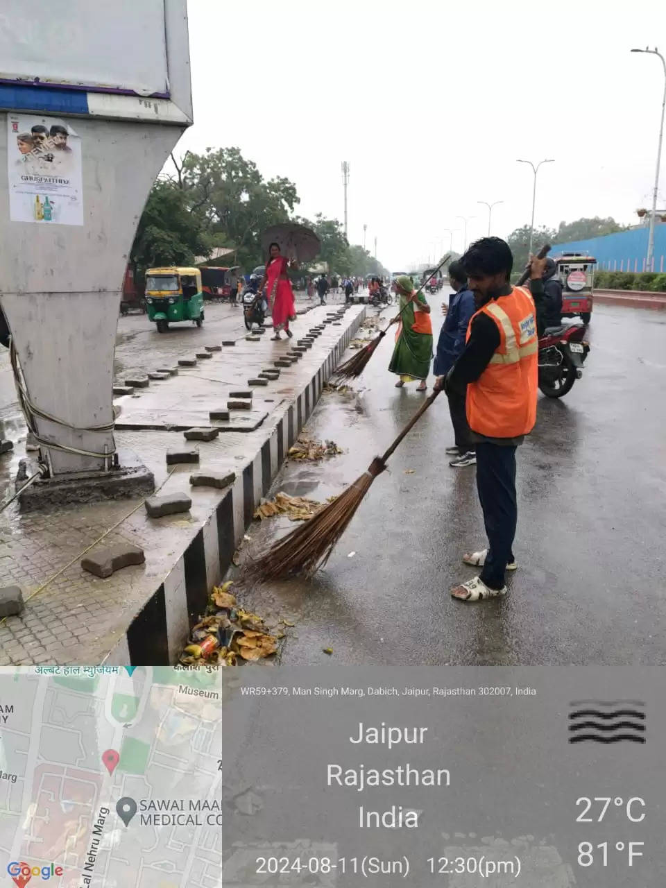 डिग्गी कल्याण जी महाराज पदयात्राा रुट पर निगम ने तैनात किए सफाई कर्मचारी, नहीं नजर आया कचरा