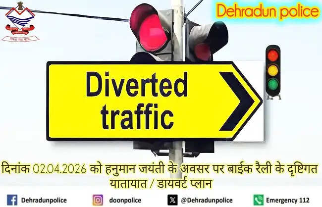 हनुमान जयंती पर बाइक रैली, देहरादून में ट्रैफिक डायवर्जन प्लान जारी