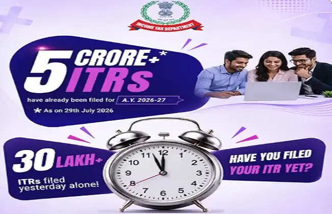 आकलन वर्ष 2026-27 के लिए 5 करोड़ से ज्यादा आईटीआर फाइल, 31 जुलाई है आखिरी तारीख