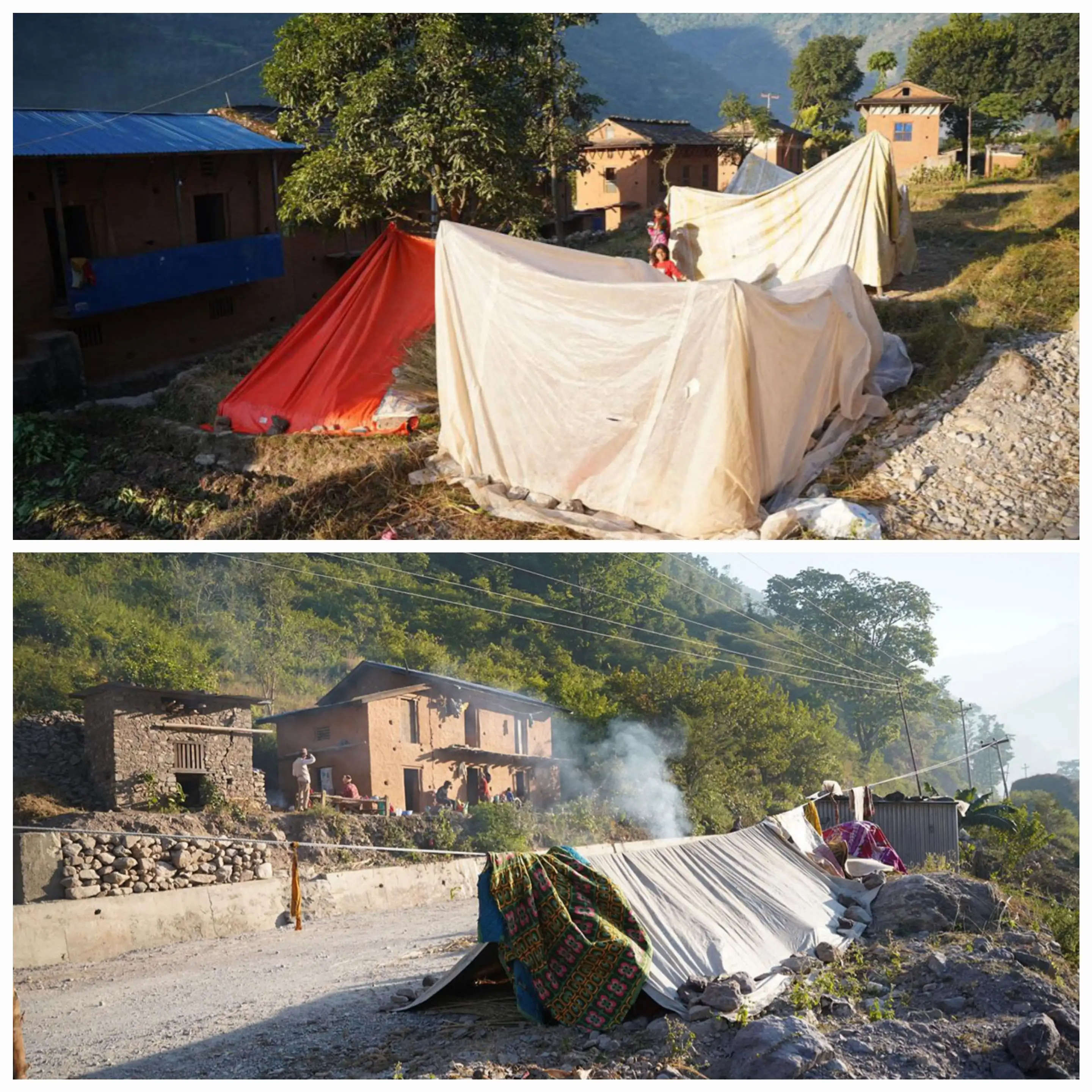 नेपाल के भूकंप प्रभावित क्षेत्र में रातभर खुले में ठिठुरते रहे लोग