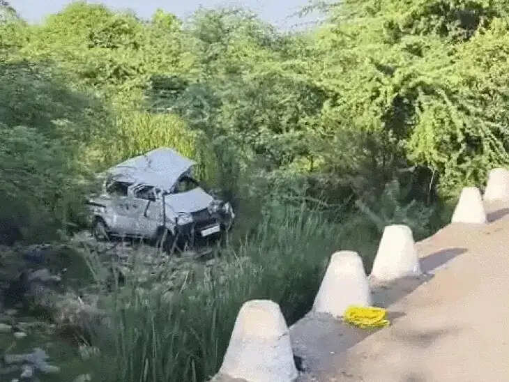 पुलिया से नदी में गिरी कार, दो सगे भाइयों की मौत, तीन घायल