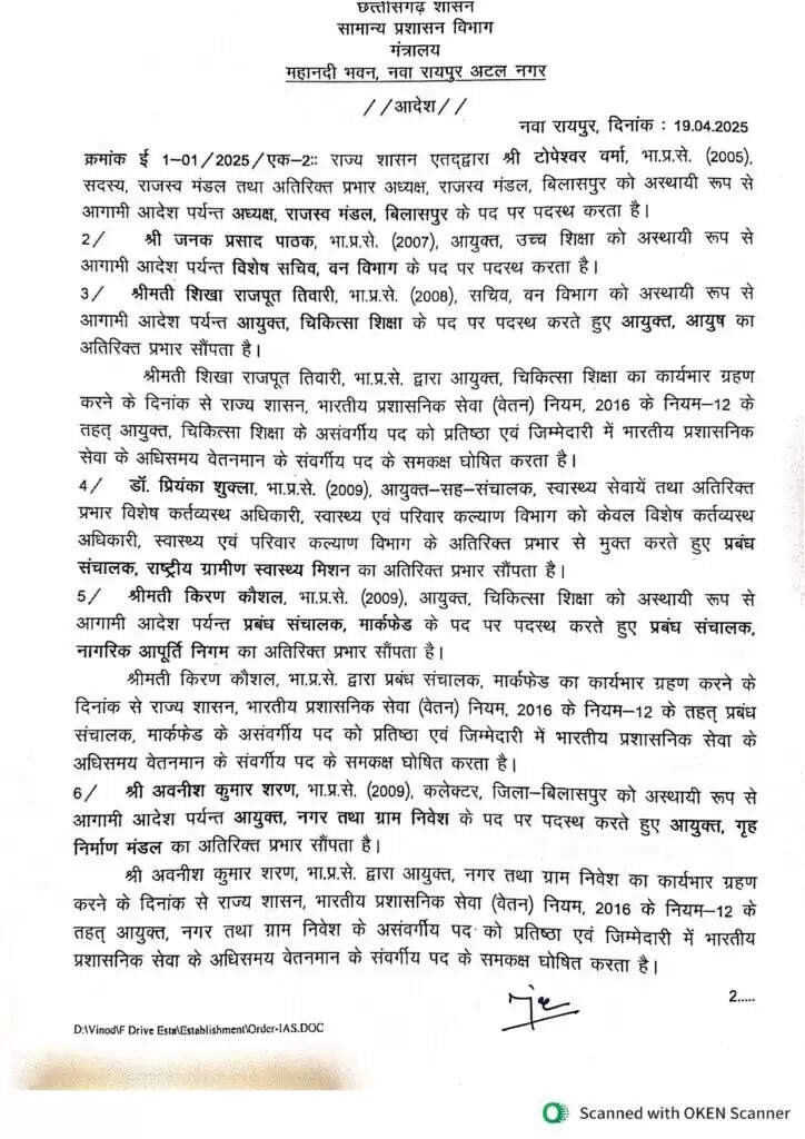 छत्तीसगढ़ सरकार ने किया बड़ा प्रशासनिक फेरबदल, 41 आईएएस अधिकारी इधर से उधर
