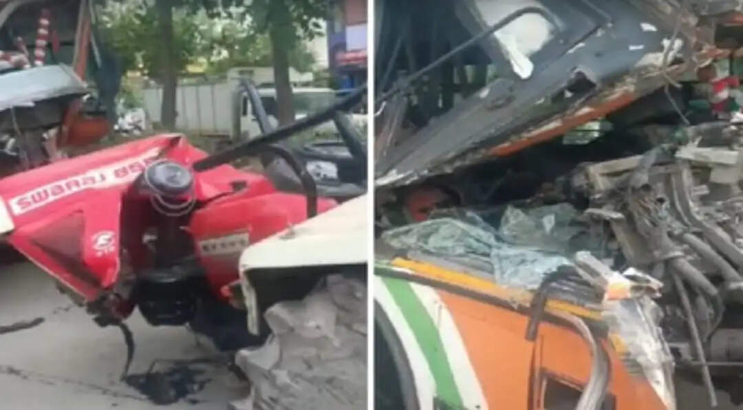 रोडवेज बस ने मारी ट्रैक्टर में टक्कर, ट्रैक्टर चालक की मौत, बस चालक सहित सात घायल