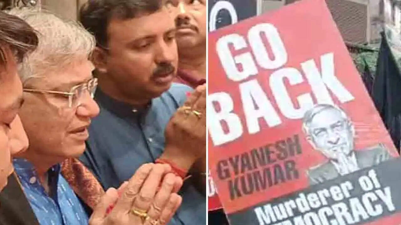 कोलकाता: कालीघाट मंदिर पहुंचे मुख्य निर्वाचन आयुक्त ज्ञानेश कुमार, विरोध प्रदर्शन के बीच किया दर्शन