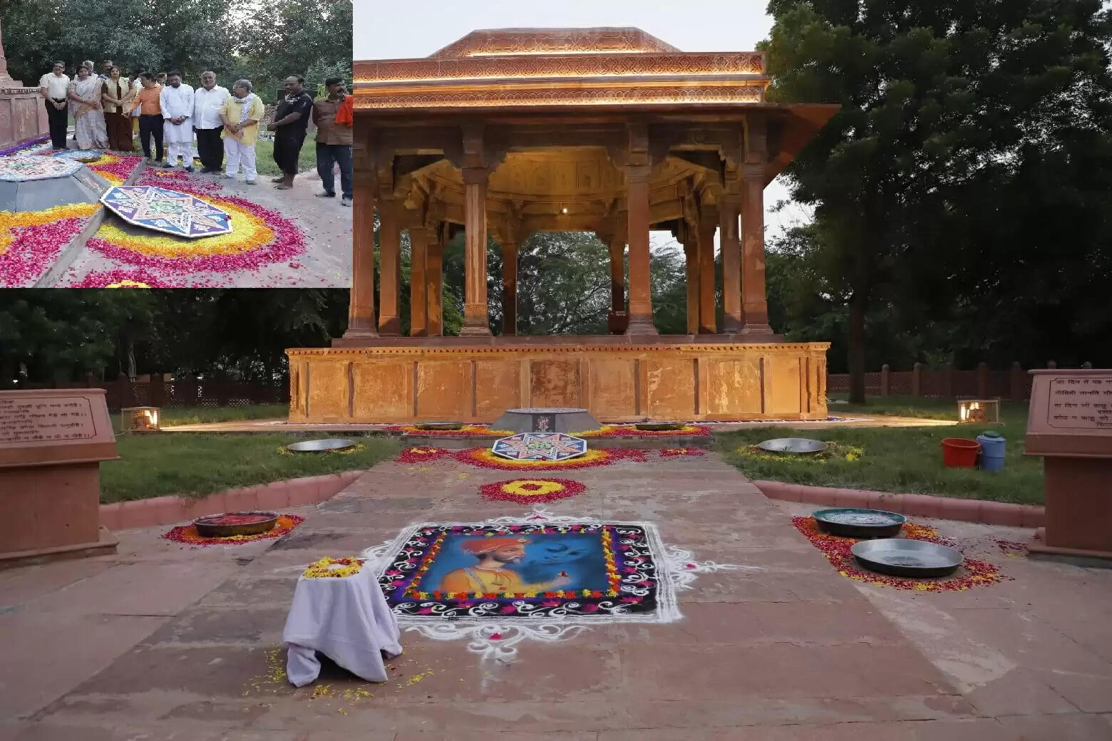 रसखान समाधि पर सांझी महोत्सव दूसरे दिन हुआ आकर्षक सांझियों का चित्रण, बनी ठनी नाट्य लीला का हुआ मंचन