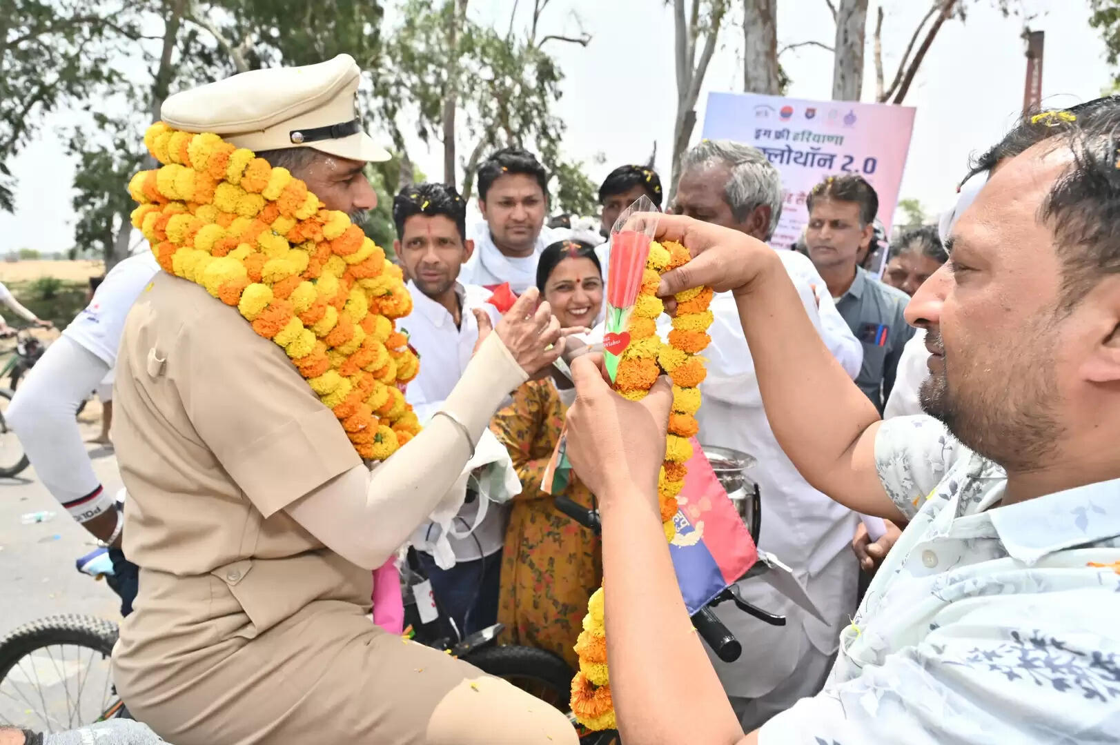 सिरसा: साइक्लोथॉन का सिरसा में भव्य स्वागत