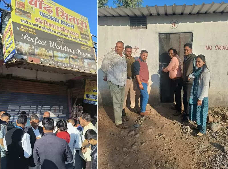 इंदौरः राऊ क्षेत्र में फटाखों के अवैध रूप से विक्रय करने पर दुकान सील