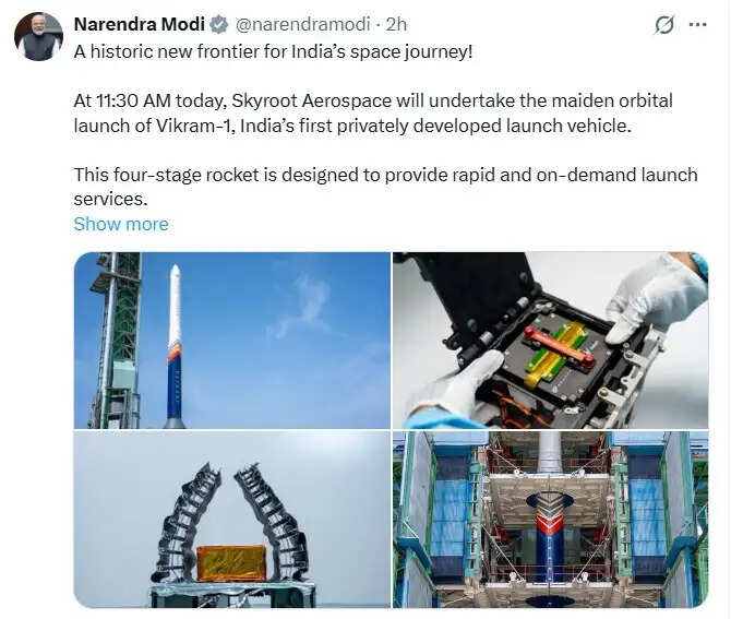 प्रधानमंत्री मोदी ने दी स्काईरूट एयरोस्पेस की टीम को शुभकामनाएं