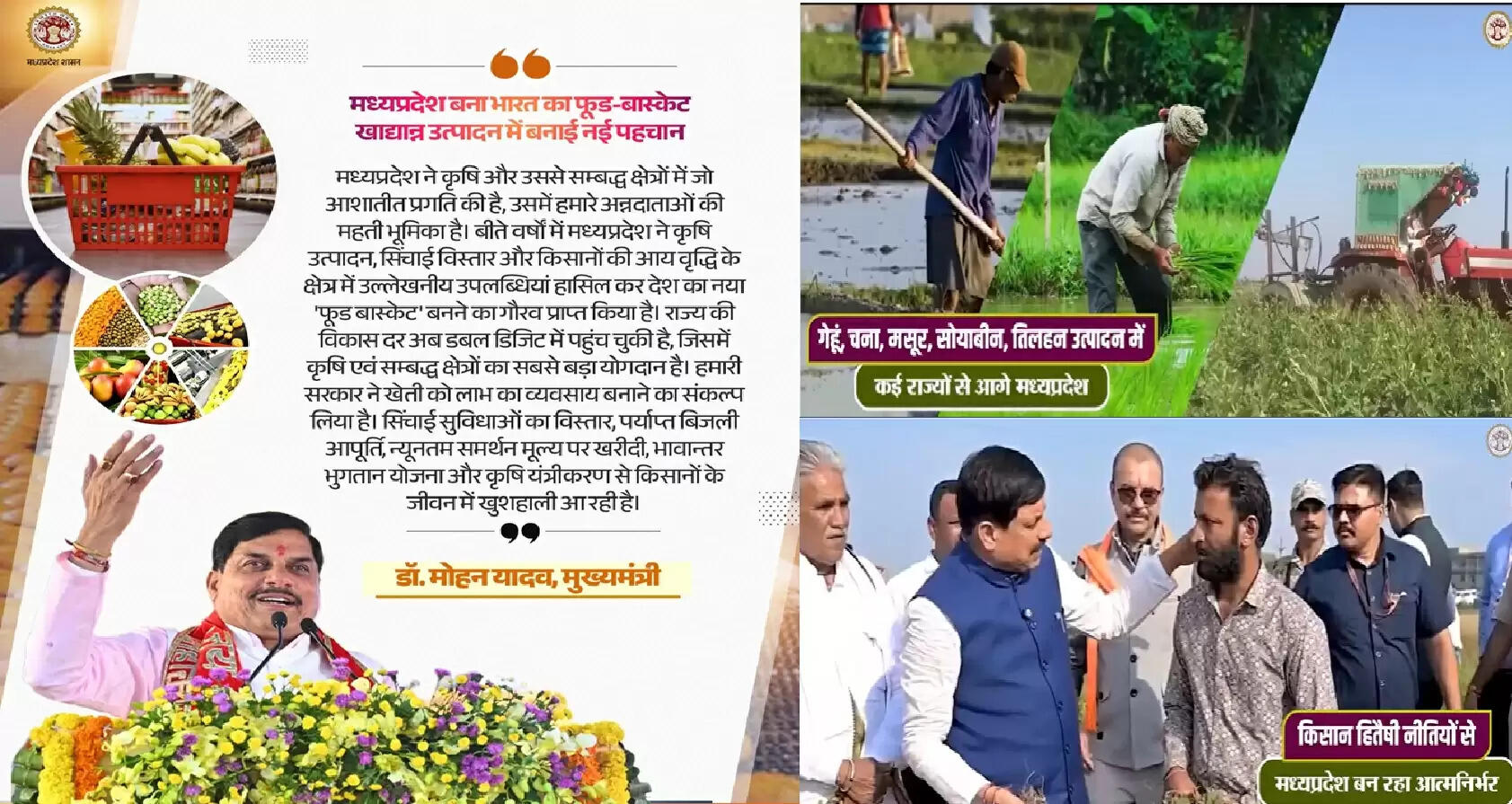 (वार्षिकी) भारत का नया ‘फूड-बास्केट’ बना मप्र; रिकॉर्ड खाद्यान्न उत्पादन, तेज विकास दर और किसान समृद्धि के ठोस आंकड़े