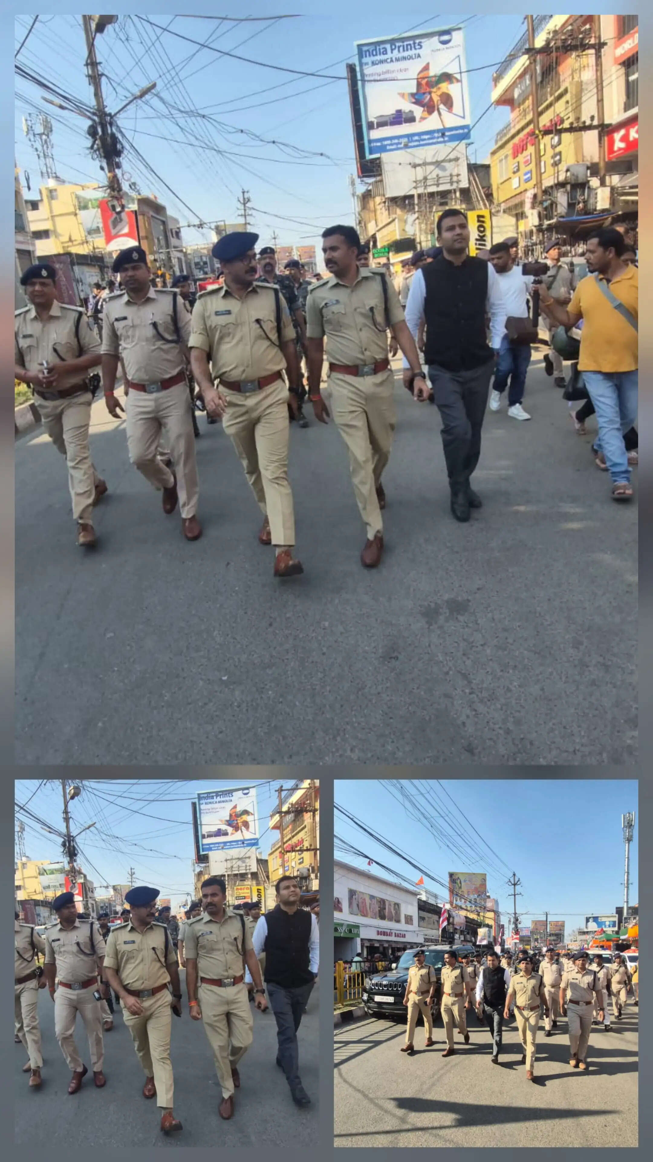 रांची पुलिस ने शहर के अलग-अलग इलाकों में किया फ्लैग मार्च