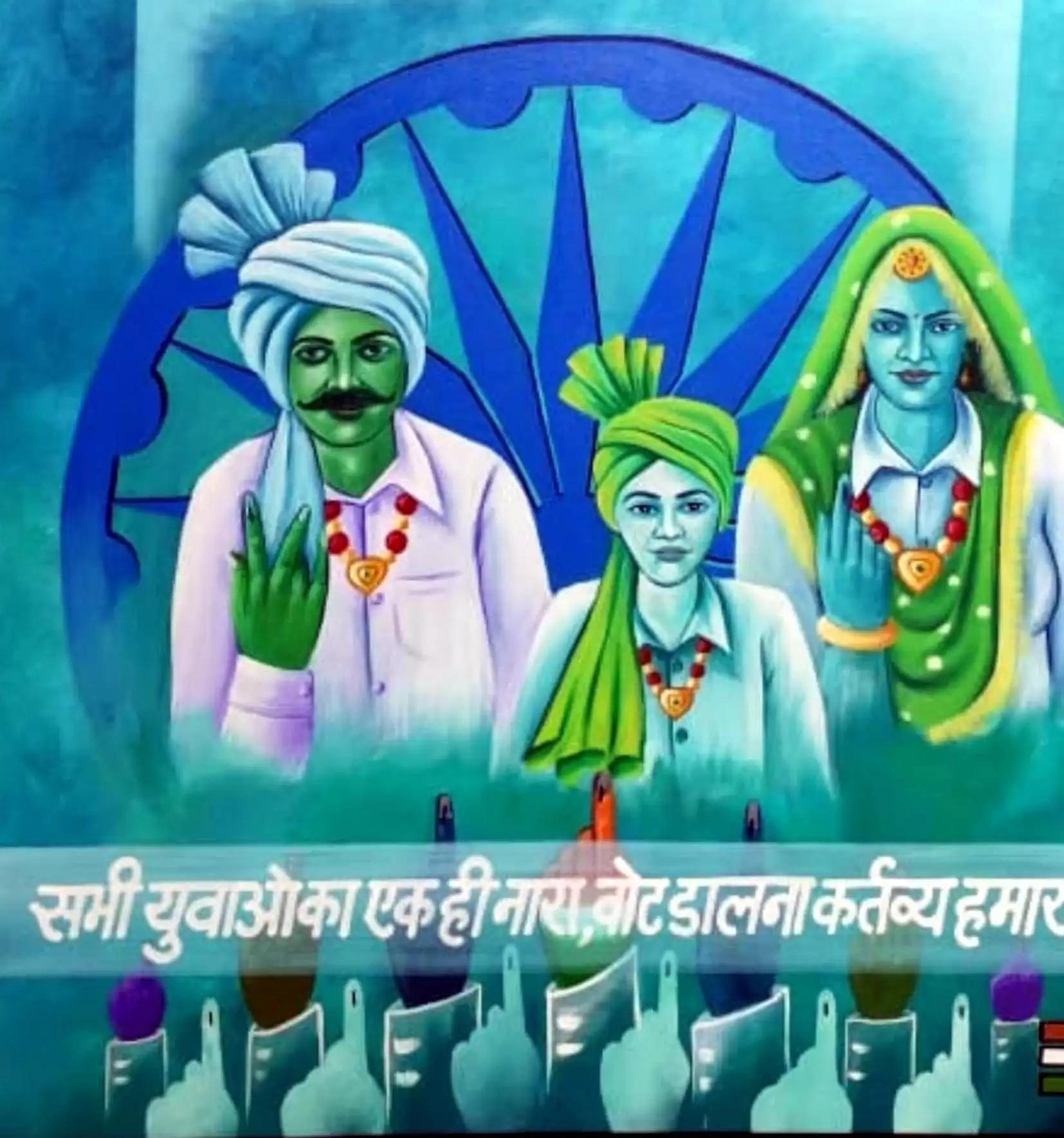 हिसार: डॉ. राजेश जांगड़ा की पेंटिंग्स को चुनाव आयोग ने हरियाणा रोडवेज की बसों पर लगवाया