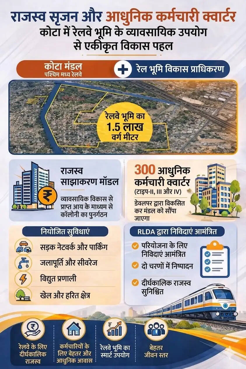 रेलवे भूमि से होगा राजस्व सृजन, कर्मचारियों को मिलेंगे 300 आधुनिक आवास