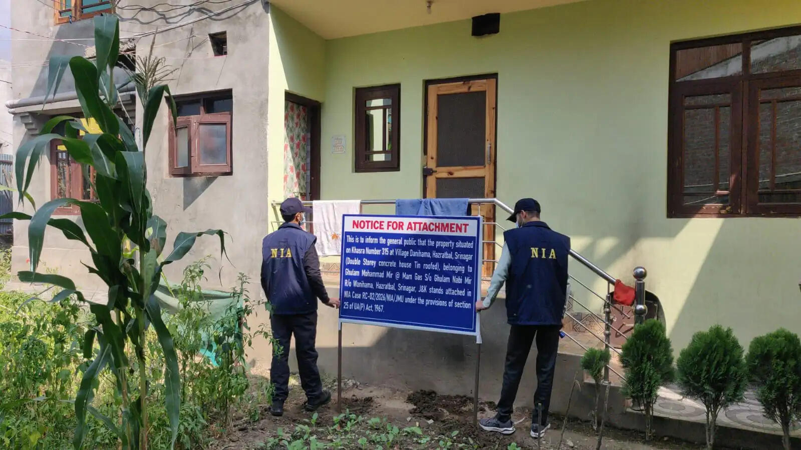 एनआईए ने श्रीनगर में पाकिस्तानी आतंकवादियों को पनाह देने के लिए इस्तेमाल की गई प्रॉपर्टी जब्त की