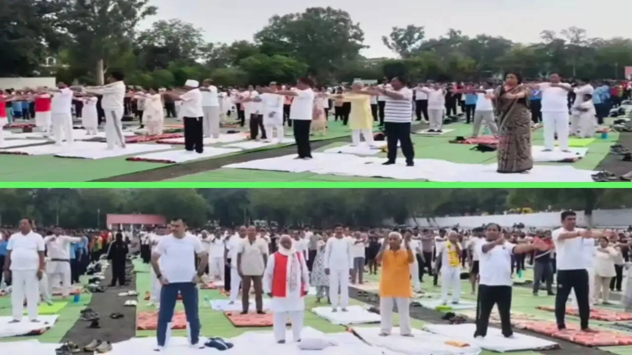 सागर में योग दिवस पर उमड़ा जनसैलाब, पीटीसी मैदान में हजारों लोगों ने किया सामूहिक योगाभ्यास