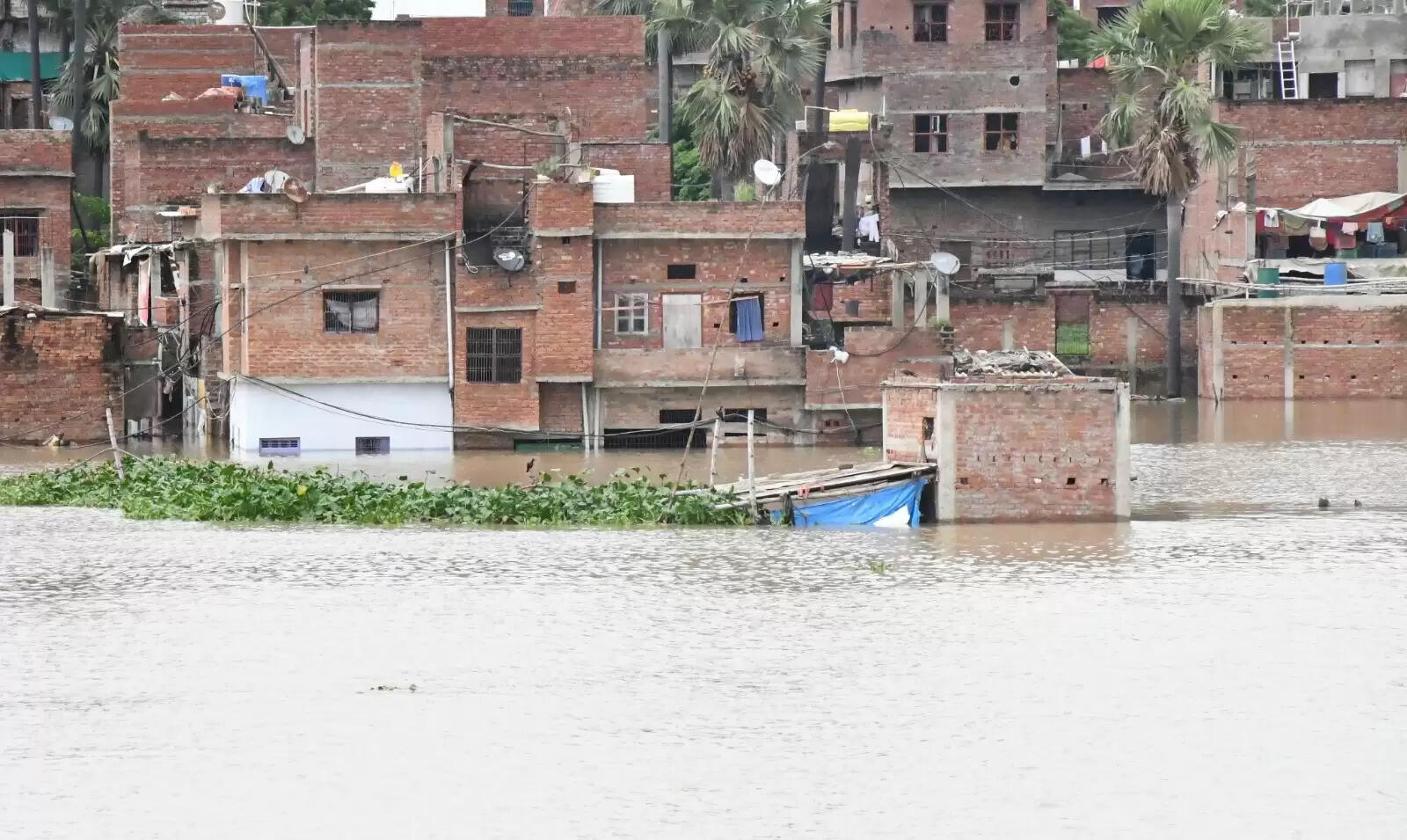 वाराणसी। पतितपावनी मां गंगा काशी में इस समय अपने रौद्र रूप में हैं। बनारस में गंगा का जलस्तर खतरे के निशान से ऊपर पहुंच चुका है। इसके चलते वरूणा भी उफान पर है। शहर के कई इलाके और गांव बाढ़ की चपेट में आ चुके हैं। सड़कें और गलियों में गाड़ी-मोटर की जगह नावें दौड़ रही हैं। वहीं हजारों लोग घर छोड़कर पलायन को विवश हो गए हैं। तस्वीरों में देखिये बनारस में बाढ़ के हालात.....।