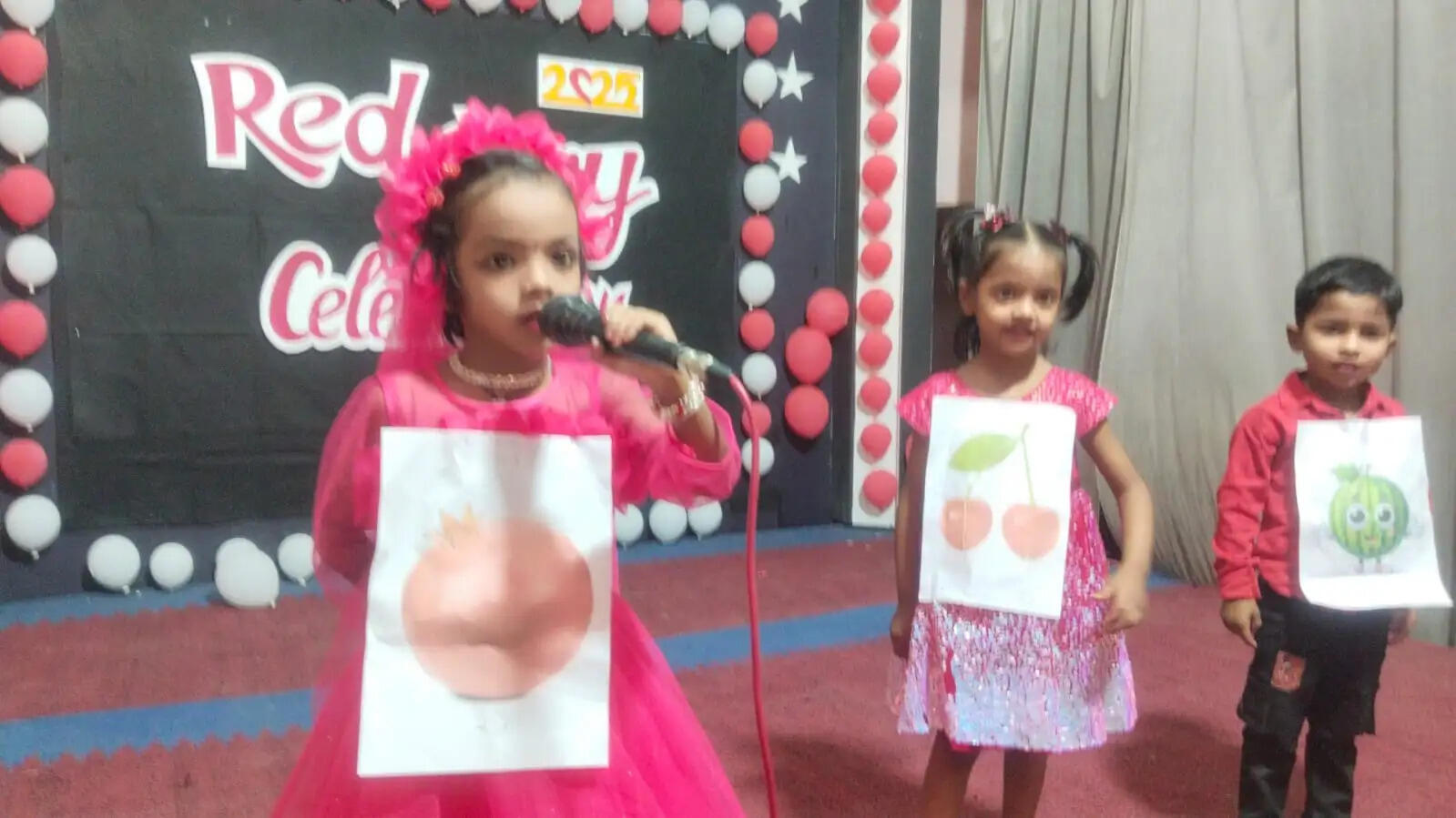 नवनीता कुंअर पब्लिक स्कूल में रेड डे का आयोजन, बच्चों को बताया लाग रंग का महत्व