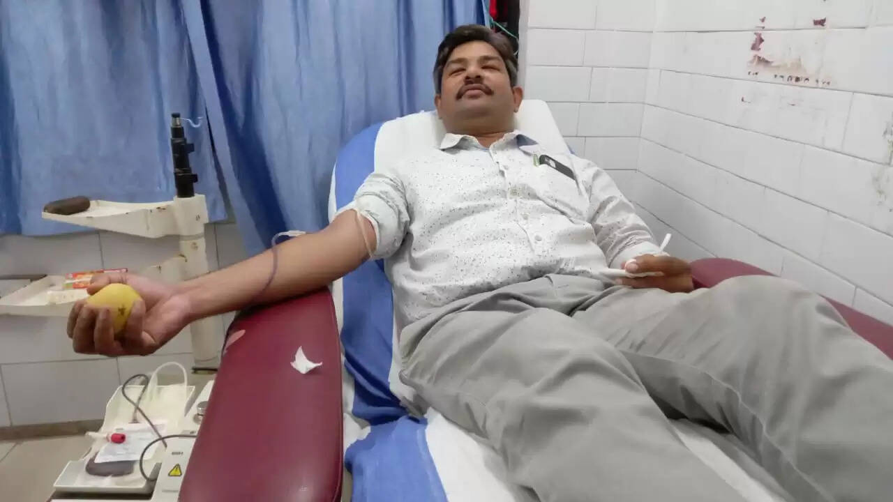 Doctors and medical workers donated blood in Kabirchaura Blood Bank