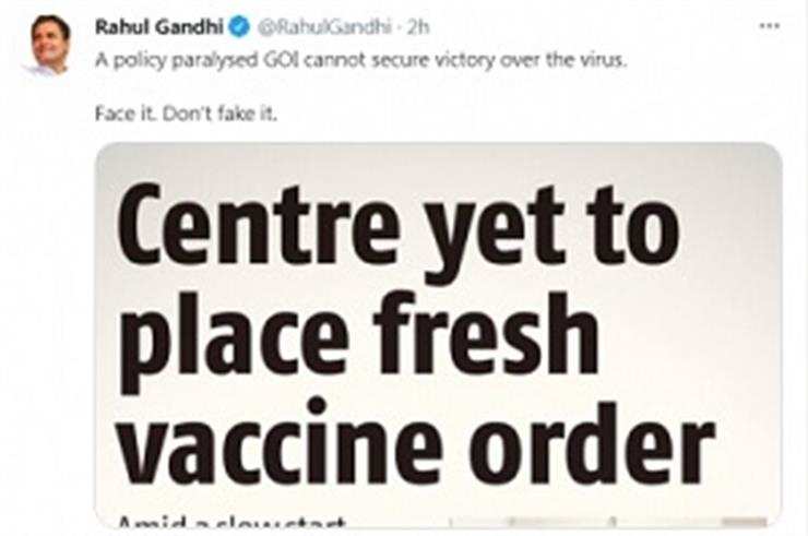 नीति लकवाग्रस्त सरकार वायरस को नहीं हरा सकती : राहुल